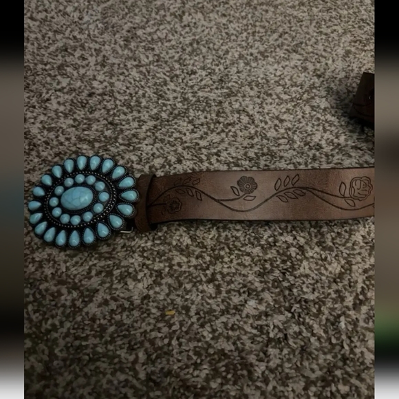 New Western turqouise belt buckle main image 3